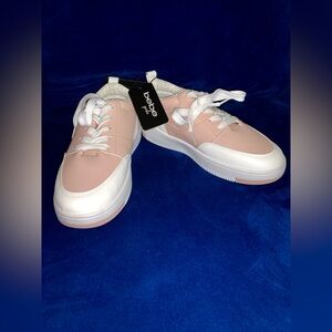 Bebe Blush and White Casual Sneakers (2; Pink/White)